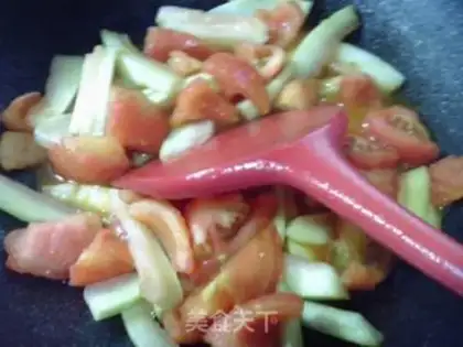 Make Tomato fried watermelon step 8