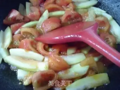Make Tomato fried watermelon step 11