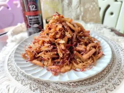 Make Spicy chicken silk step 15