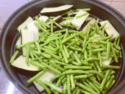 Make Meat-cracked beans and eggplant step 1