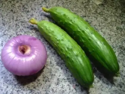 Make Onion fried cucumber step 0