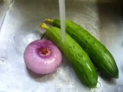 Make Onion fried cucumber step 1