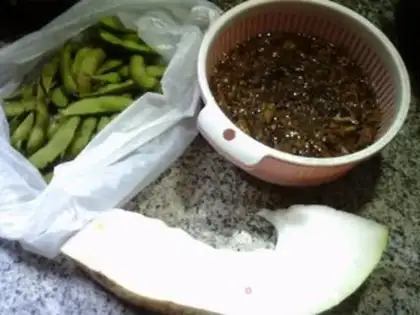 Make ♪ Scratch the beans to cook the melon ♪ step 0