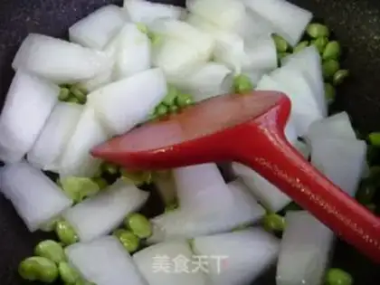 Make ♪ Scratch the beans to cook the melon ♪ step 4