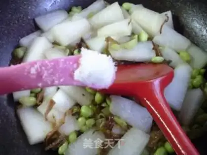 Make ♪ Scratch the beans to cook the melon ♪ step 6