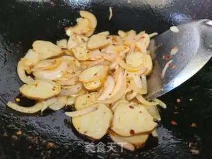 Make Onion fried tofu step 3