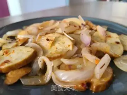 Make Onion fried tofu step 5