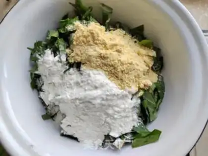 Make The red potato leaf nest step 4