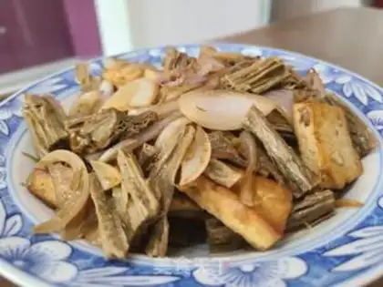 Make Onion tofu. Black tofu step 5