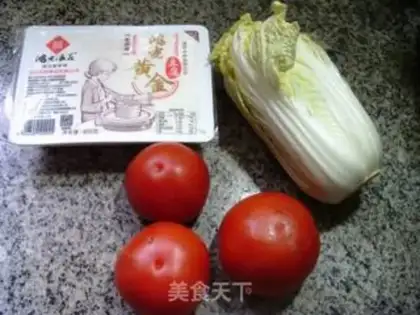 Make Tomato dolls and tofu soup step 0