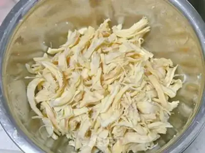 Make Fry chicken silk step 0