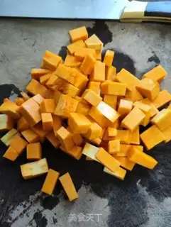 Make Pumpkin corn rice step 2