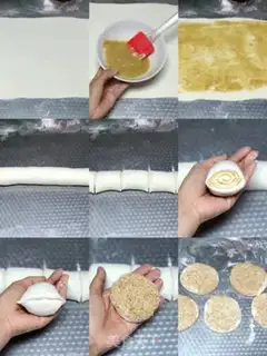 Make Five sesame pancakes step 7