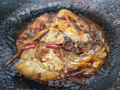 Make Red-burned fish head step 6