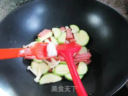Make The roasted ham and the white mushrooms step 4