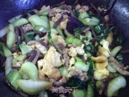 Make Tea mushrooms, skinny eggs, veggies step 15