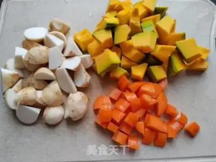 Make Pumpkin rice step 1