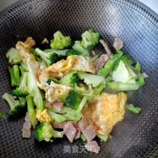 Make Ham eggs and broccoli step 12
