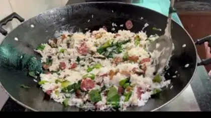 Make Blue salami fried rice step 14