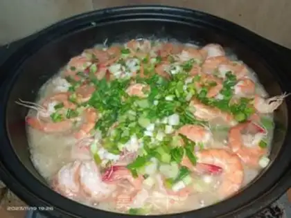 Make Garlic golden mushroom fan shrimp step 16