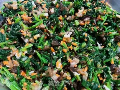Make Scalloping meat spinach box step 8