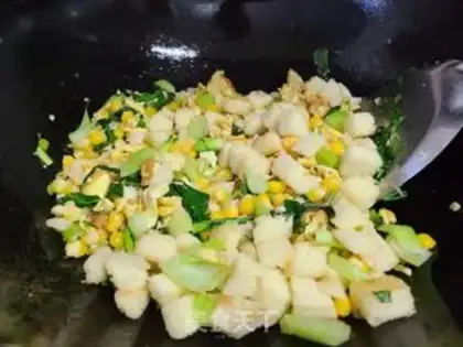 Make ♪ Green corn pelts of egg fried ♪ step 6