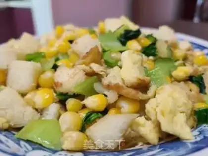 Make ♪ Green corn pelts of egg fried ♪ step 8
