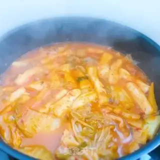 Make Hot fried rice cake step 6