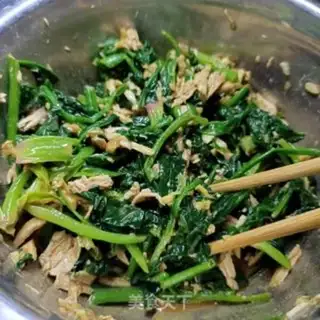 Make Cooking veggie spinach step 16