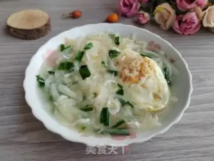 Make Shrimp leather, egg radish soup step 6