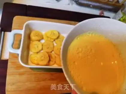 Make Banana egg milk step 1