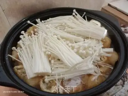 Make The golden mushroom fans skating meat step 15