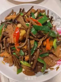 Make Tea mushroom fried meat step 10