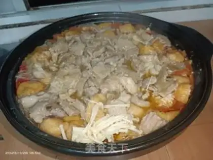 Make The golden mushroom fans skating meat step 20