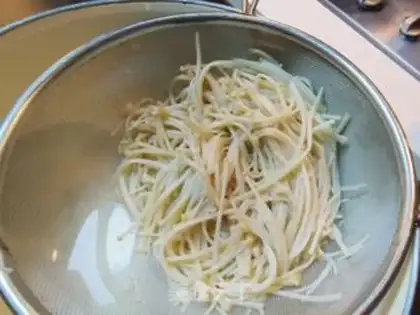Make cucumber with a golden pin mushroom step 1