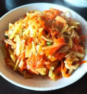 Make Potato carrots, fried meat step 7