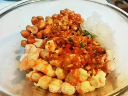 Make A warm spinach shrimp peanut rice step 9
