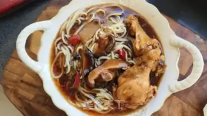 Make Yellow chicken noodles step 3