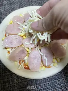Make Corn-cooked sausage pizza step 7