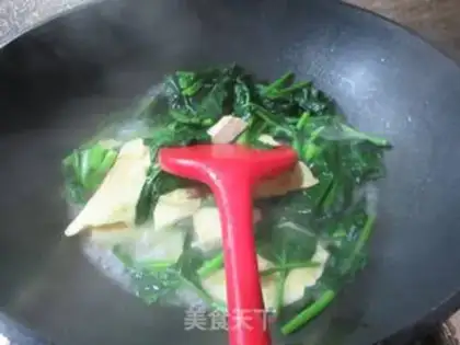 Make Egg dumpling spinach tofu step 5