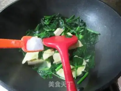Make Egg dumpling spinach tofu step 6
