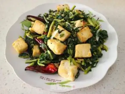 Make Tofu with yellow leaves step 6