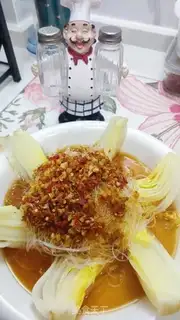 Make A fan of garlic veggies step 11