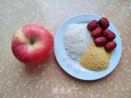Make Black sesame date apple porridge step 0