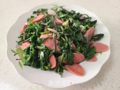Make Cream moss and ham sausage step 8