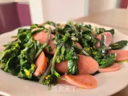 Make Cream moss and ham sausage step 9