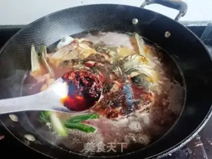 Make Red soup tofu fish head step 8