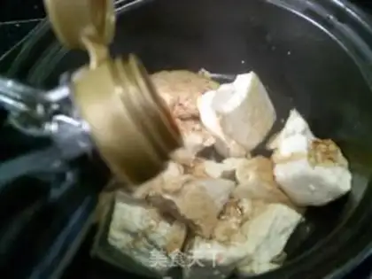 Make Seafood mushrooms, red intestines, tofu step 6