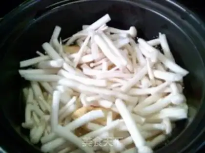 Make Seafood mushrooms, red intestines, tofu step 9