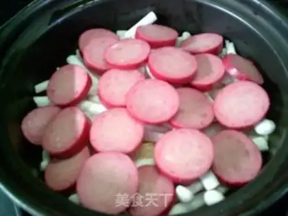 Make Seafood mushrooms, red intestines, tofu step 10